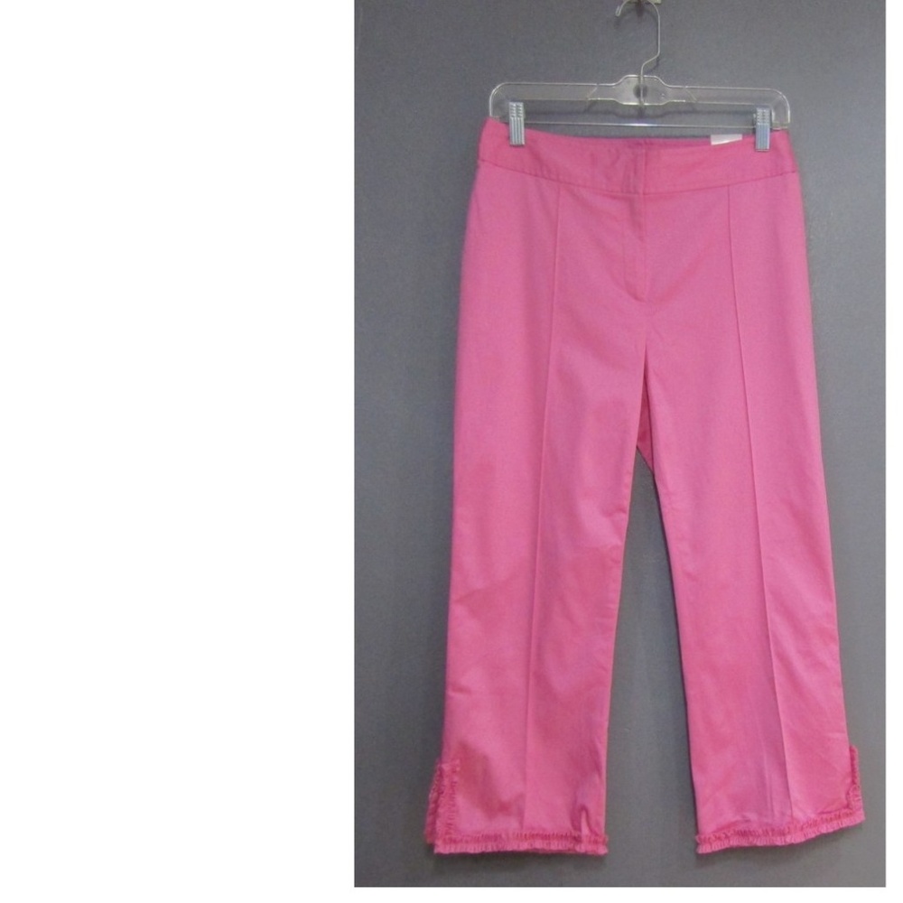 NEW Worthington Pink Ruffled Stretch Capris Sz 6